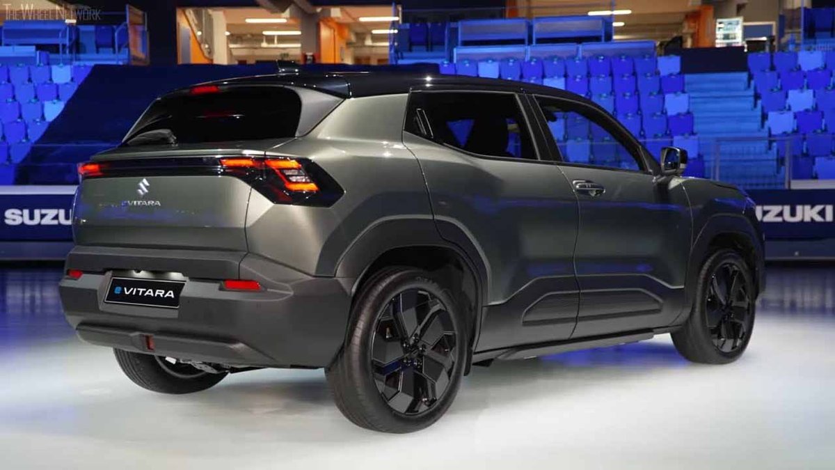 Maruti's First Electric SUV, the eVitara, Spied in Black! Here's the First Look (1)