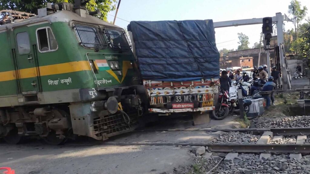 Rail Traffic Disrupted After Train Hits Stationary Truck at Manned Crossing in Jharkhand