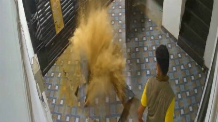 Viral CCTV Footage Of A January 31 Incident In Bilaspur’s Gokuldham Area Viral CCTV Footage Of A January 31 Incident In Bilaspur's Gokuldham Area